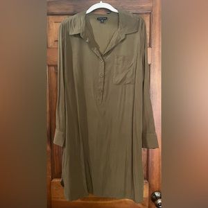 Universal Standard Cupro Rubicon Shirt Dress Olive Size 2XS